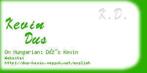 kevin dus business card